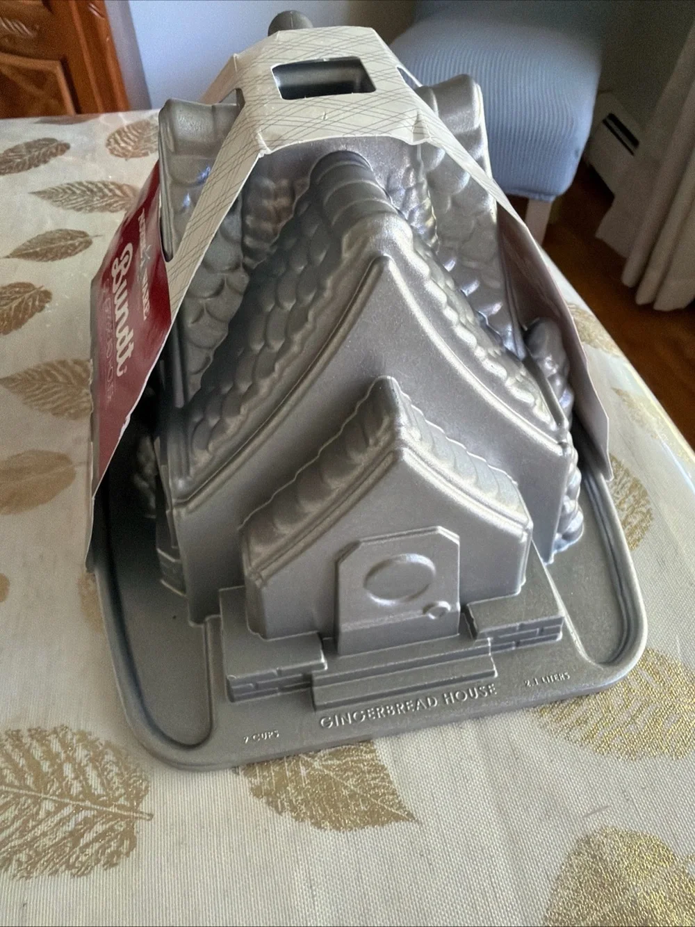 Nordic Ware Silver Bundt Gingerbread House Cake Mold